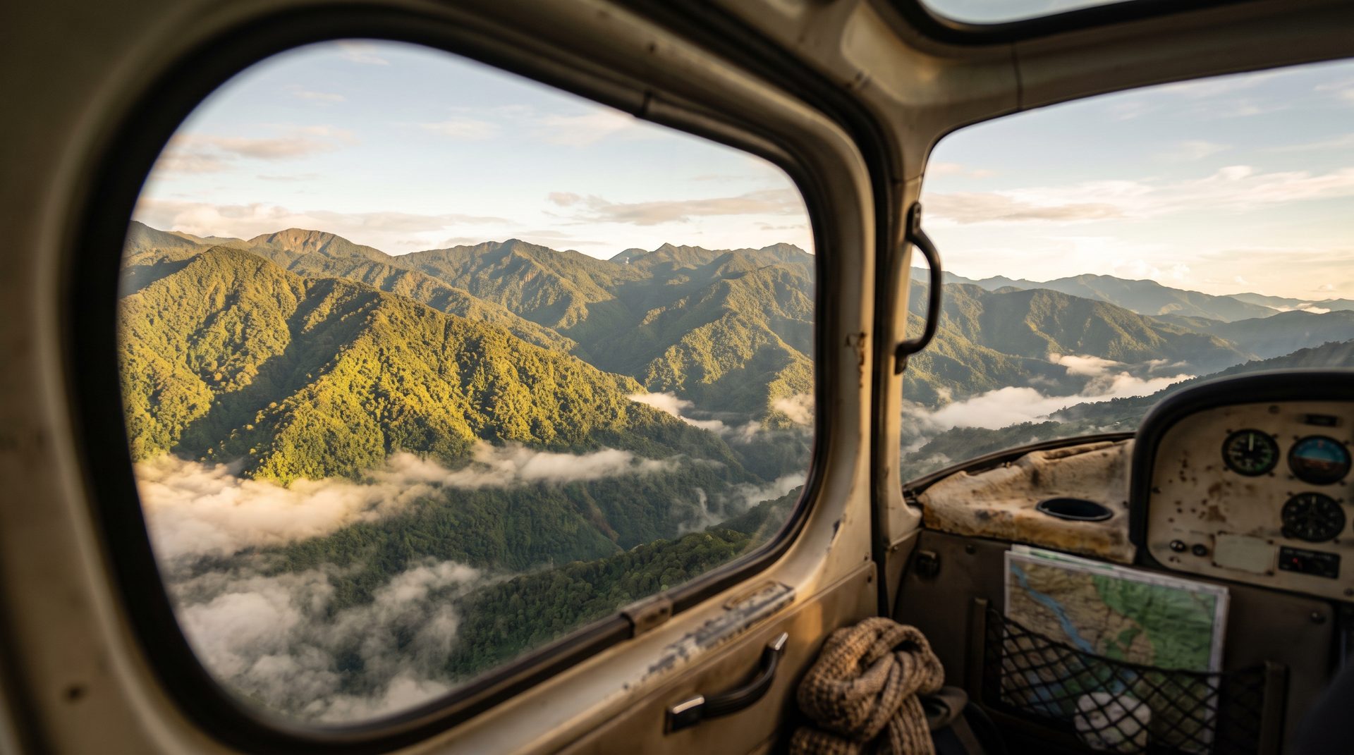 La cordillera colombiana vista desde la ventanilla en vuelo